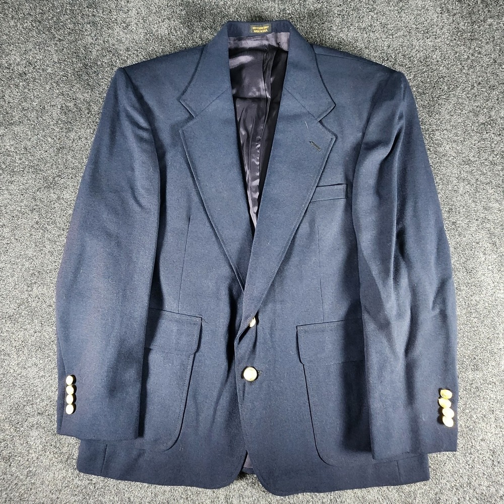 VTG Andhurst Blazer Men's 42S Sport Coat Navy Gold Button Made USA‎ Classic - Picture 3 of 15